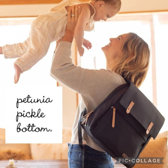 Petunia Pickle Bottom Handbags - Petunia Pickle Bottom Meta Backpack {Matte Black Canvas} NWT